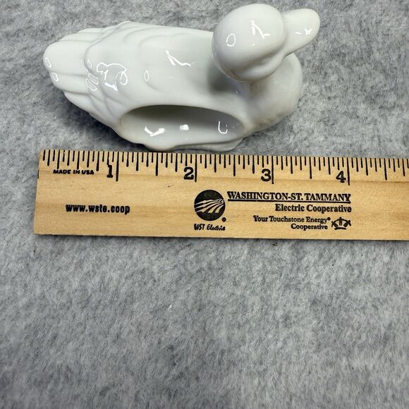 Set Of 4 Vtg Japan 1984 White Duck Porcelain Napkin Rings w/Original Box - Picture 7 of 8